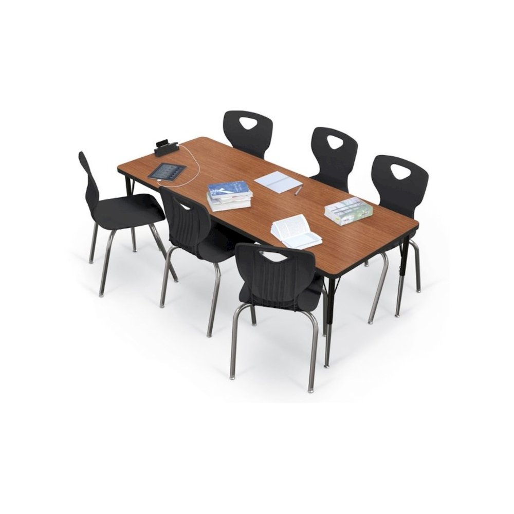 Activity Table - 30''X72'' Rectangle - Amber Cherry Top Surface - Black Edgeband - BALT