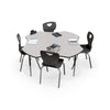 Activity Table - 48'' Clover - Gray Nebula Top Surface - Black Edgeband - BALT
