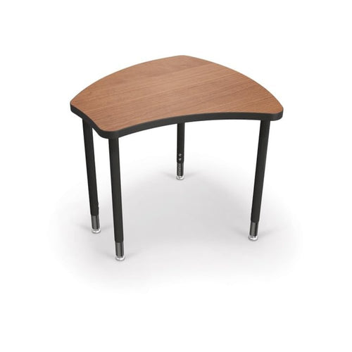 Small Shapes - Amber Cherry Top Surface And Black Edgeband - Black Horseshoe Legs - No Bookbox - BALT