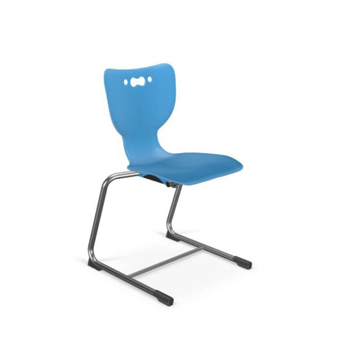 Hierarchy Cantilever School Chair,  14'' Height, Chrome Frame, Blue Shell - Moore