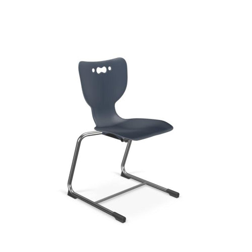 Hierarchy Cantilever School Chair,  14'' Height, Chrome Frame, Navy Shell - Moore