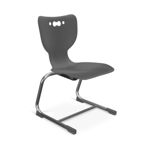 Hierarchy Cantilever School Chair,  16'' Height, Chrome Frame, Black Shell - Moore
