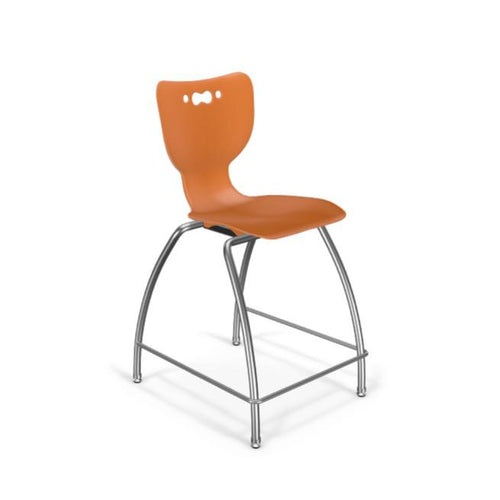 Hierarchy Stool - 4-Leg Stool (24 inch) - Orange- No Arms- Chrome Base - - Moore