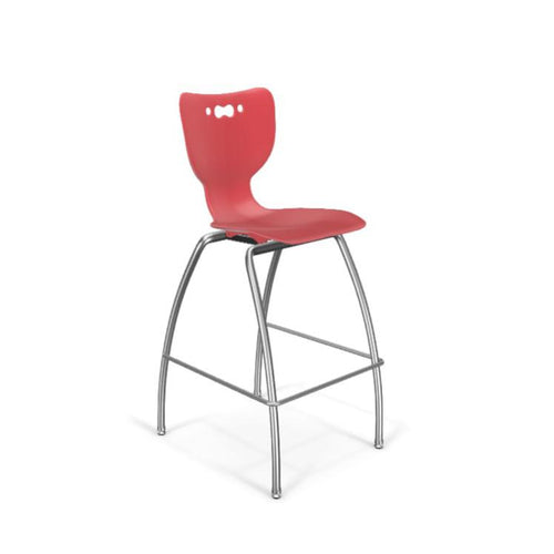 Hierarchy Stool - 4-Leg Stool (30 inch) - Red- No Arms- Chrome Base - Moore