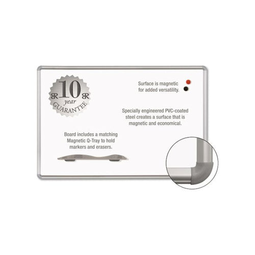 Magne-Rite Magnetic Dry Erase Board, 72 x 48, White Surface, Silver Aluminum Frame - Moore