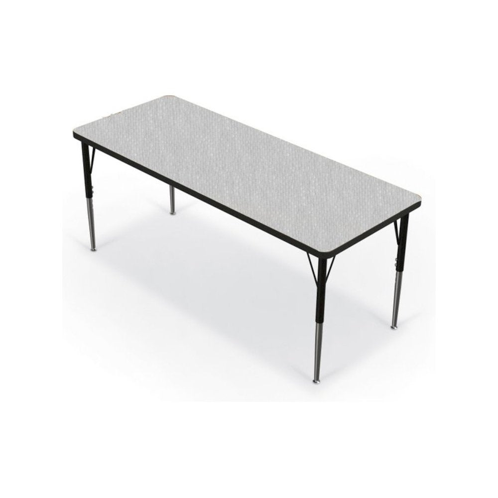 Activity Table - 24''X60'' Rectangle - Gray Nebula Top Surface - Black Edgeband - BALT