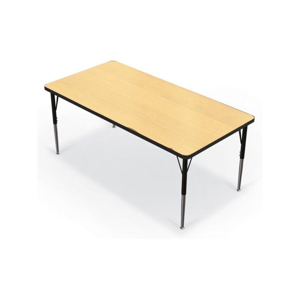 Activity Table - 30''X60'' Rectangle - Fusion Maple Top Surface - Black Edgeband - BALT