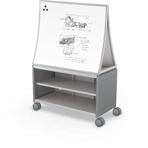 Compass Cabinet - Maxi H1 -Shelves / Casters / Ogee Board - Cool Grey - Moore