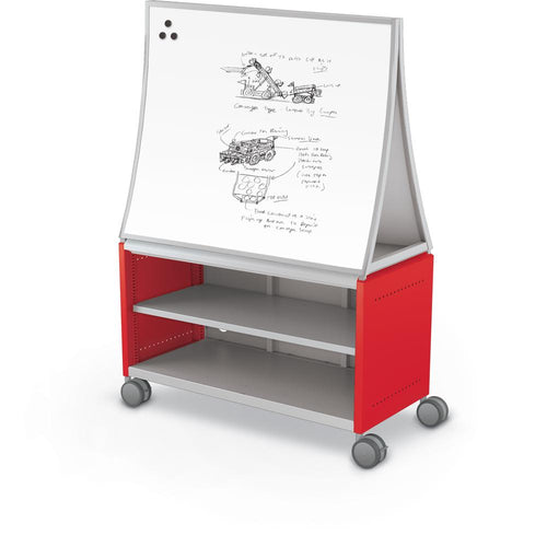 Compass Cabinet - Maxi H1 -Shelves / Casters / Ogee Board - Red - Moore