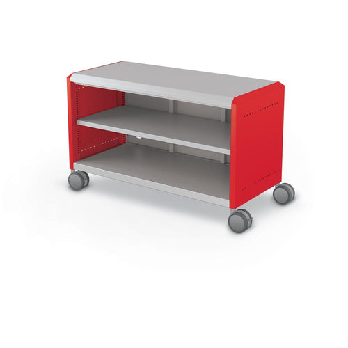 Compass Cabinet - Maxi H1 -Shelves / Casters - Red - Moore