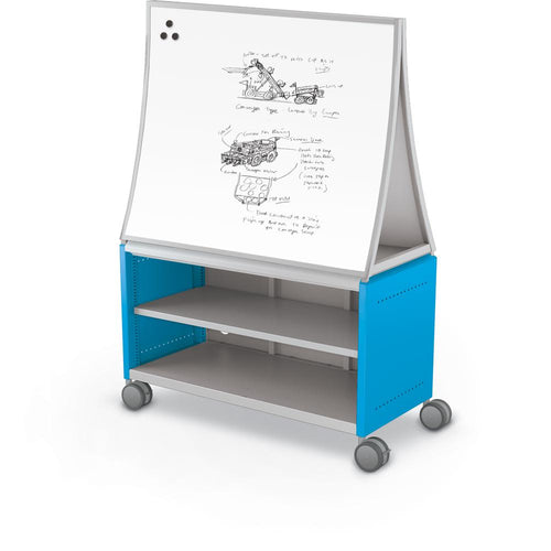 Compass Cabinet - Maxi H1 -Shelves / Casters / Ogee Board - Blue - Moore