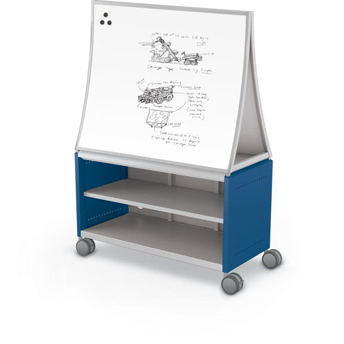 Compass Cabinet - Maxi H1 -Shelves / Casters / Ogee Board - Navy - Moore