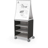 Compass Cabinet  - Midi H2 -Shelves / Casters / Ogee Board - Black - Moore