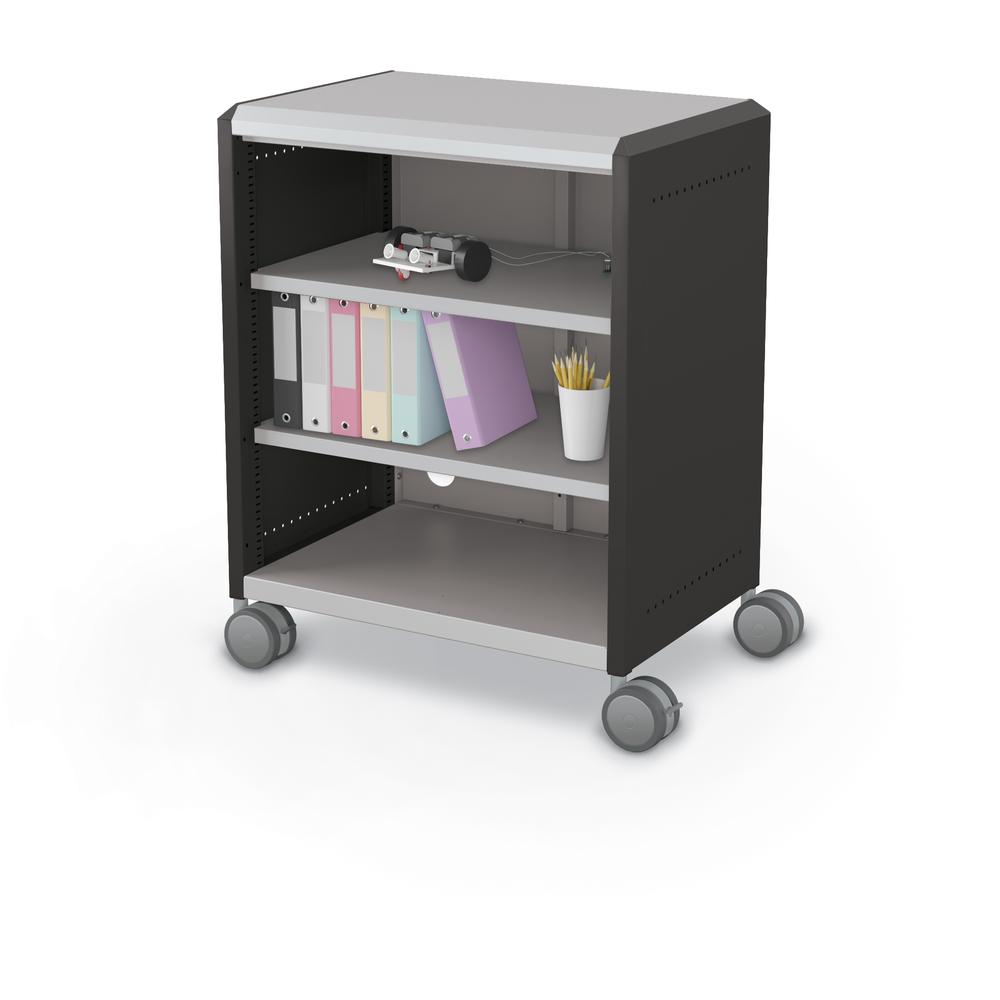 Compass Cabinet - Midi H2 -Shelves / Casters - Black - Moore