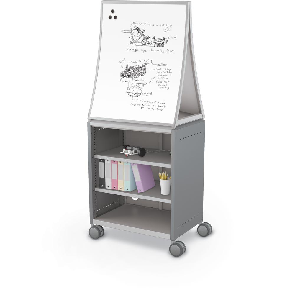 Compass Cabinet  - Midi H2 -Shelves / Casters / Ogee Board - Cool Grey - Moore