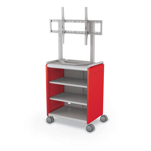 Compass Cabinet  - Midi H2 -Shelves / Casters / TV Mount - Red - Moore