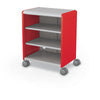 Compass Cabinet - Midi H2 -Shelves / Casters - Red - Moore