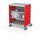 Compass Cabinet - Midi H2 -Shelves / Casters - Red - Moore