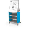 Compass Cabinet  - Midi H2 -Shelves / Casters / Ogee Board - Blue - Moore
