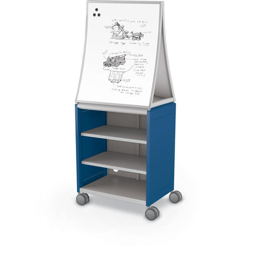 Compass Cabinet  - Midi H2 -Shelves / Casters / Ogee Board - Navy - Moore