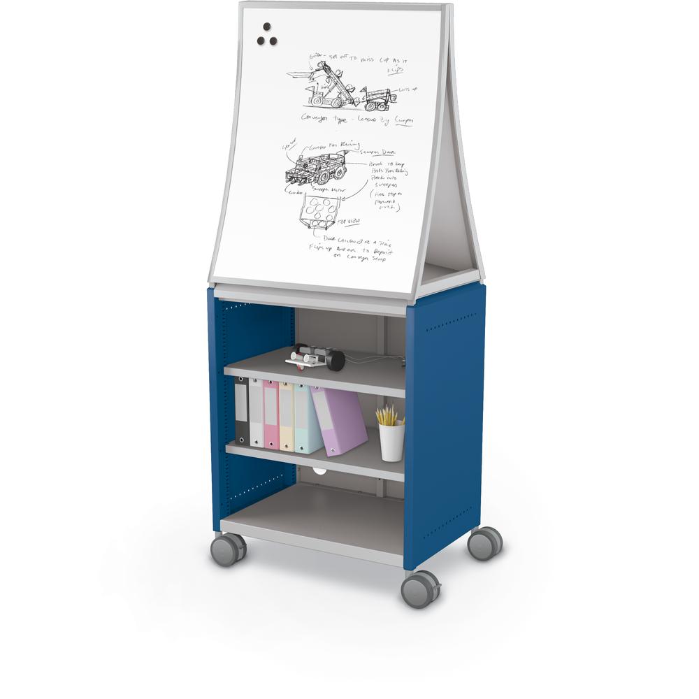 Compass Cabinet  - Midi H2 -Shelves / Casters / Ogee Board - Navy - Moore