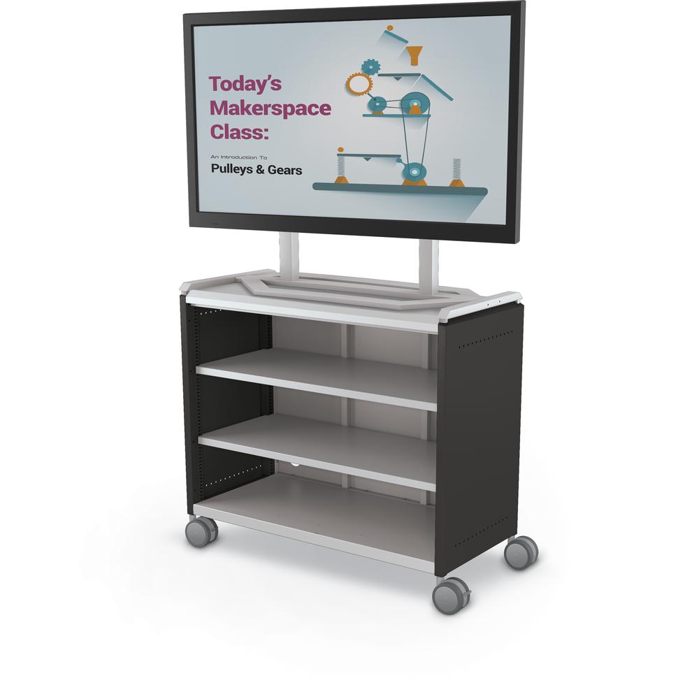 Compass Cabinet - Maxi H2 -Shelves / Casters / TV Mount - Black - Moore