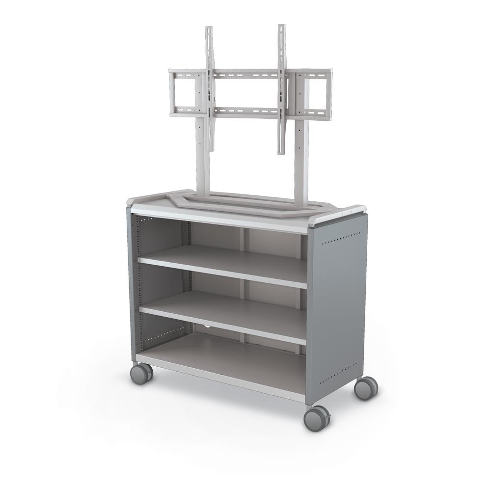 Compass Cabinet - Maxi H2 -Shelves / Casters / TV Mount - Cool Grey - Moore