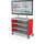 Compass Cabinet - Maxi H2 -Shelves / Casters / TV Mount - Red - Moore