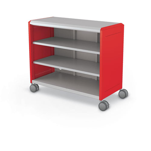 Compass Cabinet - Maxi H2 -Shelves / Casters - Red - Moore