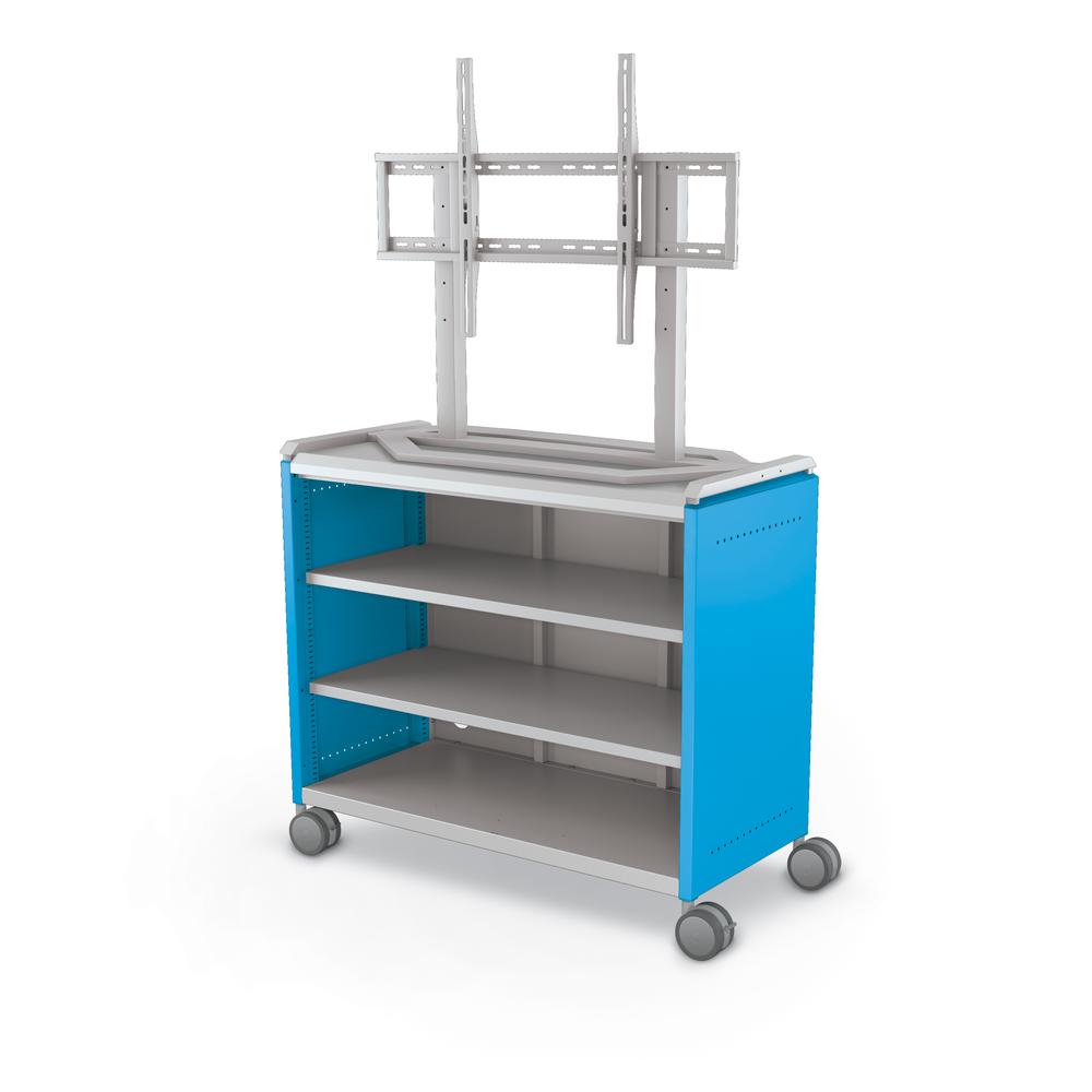 Compass Cabinet - Maxi H2 -Shelves / Casters / TV Mount - Blue - Moore
