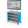 Compass Cabinet - Maxi H2 -Shelves / Casters / TV Mount - Blue - Moore