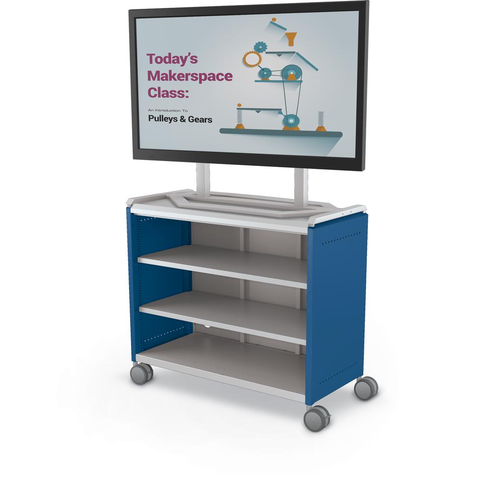 Compass Cabinet - Maxi H2 -Shelves / Casters / TV Mount - Navy - Moore