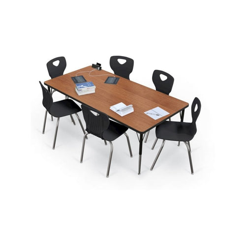 Activity Table - 36''X72'' Rectangle - Amber Cherry Top Surface - Black Edgeband - BALT