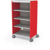 Compass Cabinet - Midi H3 -Shelves / Casters - Red - Moore