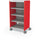Compass Cabinet - Midi H3 -Shelves / Casters - Red - Moore
