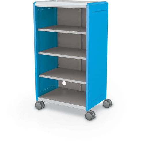 Compass Cabinet - Midi H3 -Shelves / Casters - Blue - Moore
