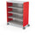 Compass Cabinet - Maxi H3 -Shelves / Casters - Red - Moore