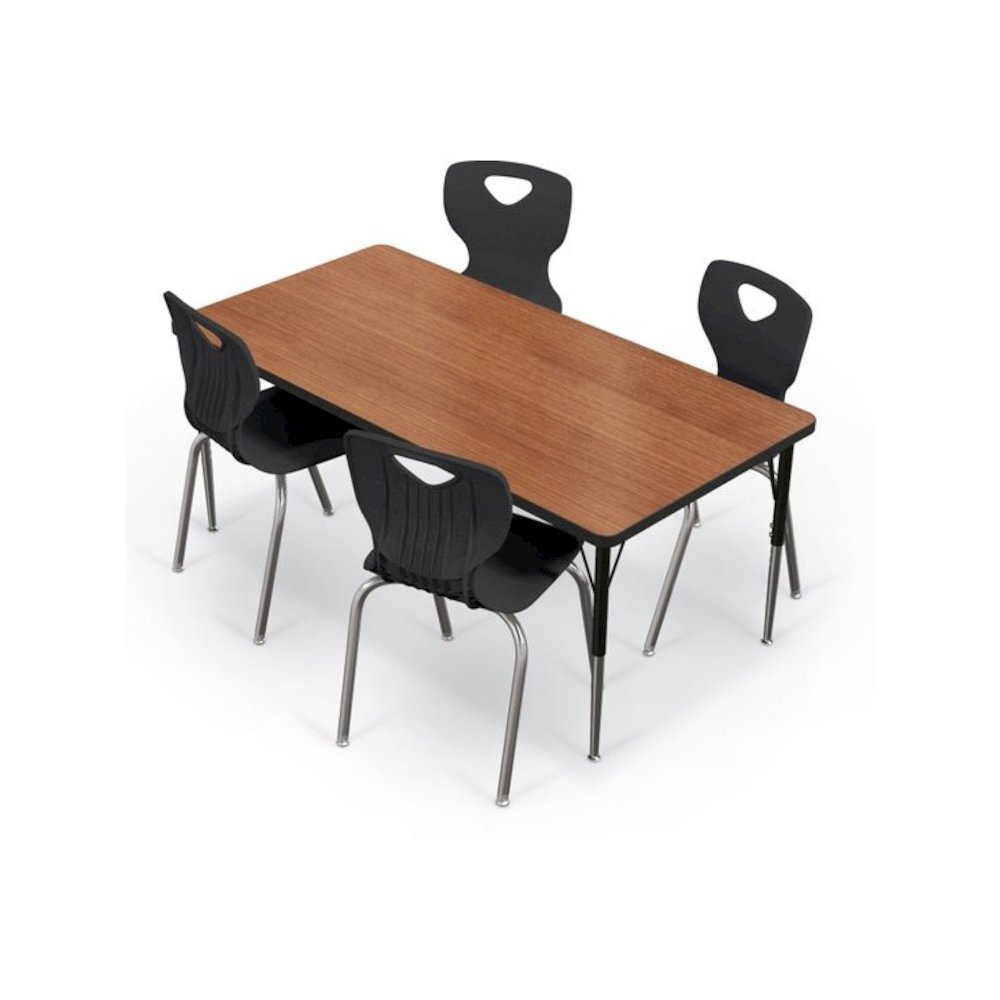 Activity Table - 30''X60'' Rectangle - Amber Cherry Top Surface - Black Edgeband - BALT