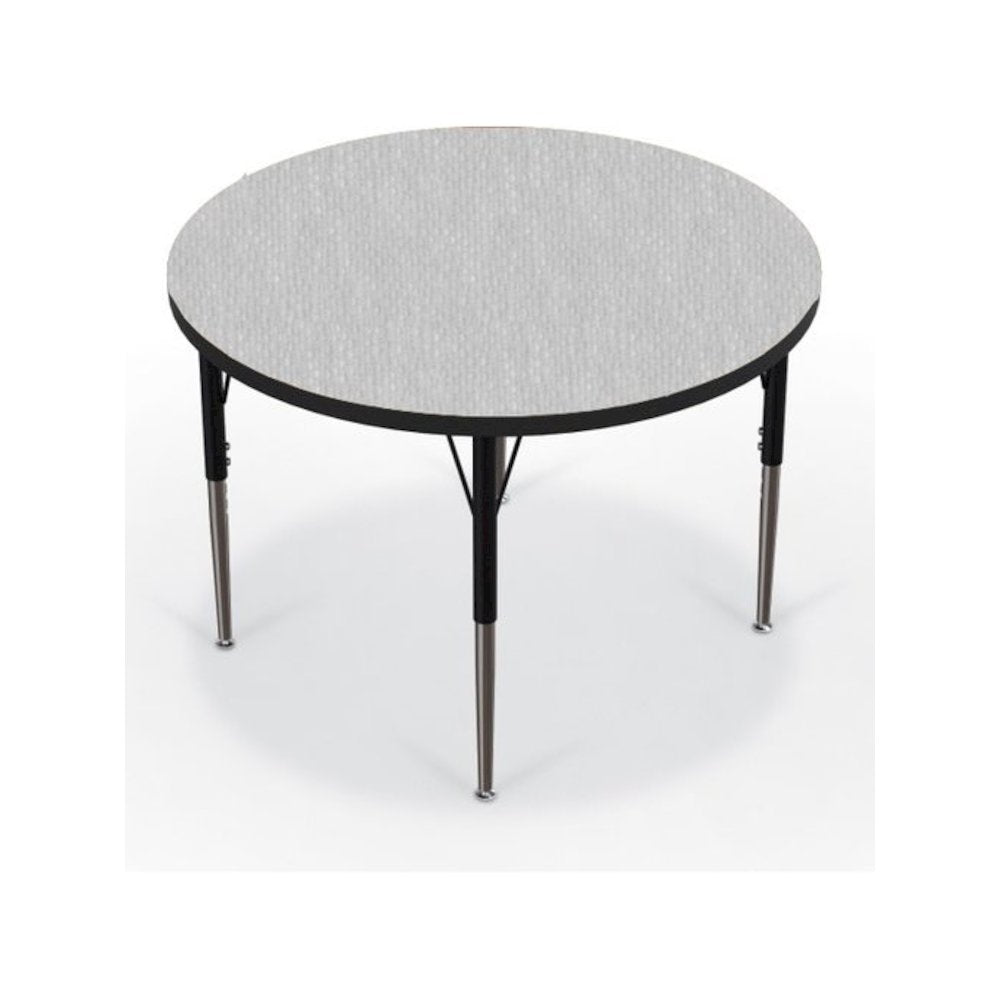 Activity Table - 36'' Round - Gray Nebula Top Surface - Black Edgeband - BALT
