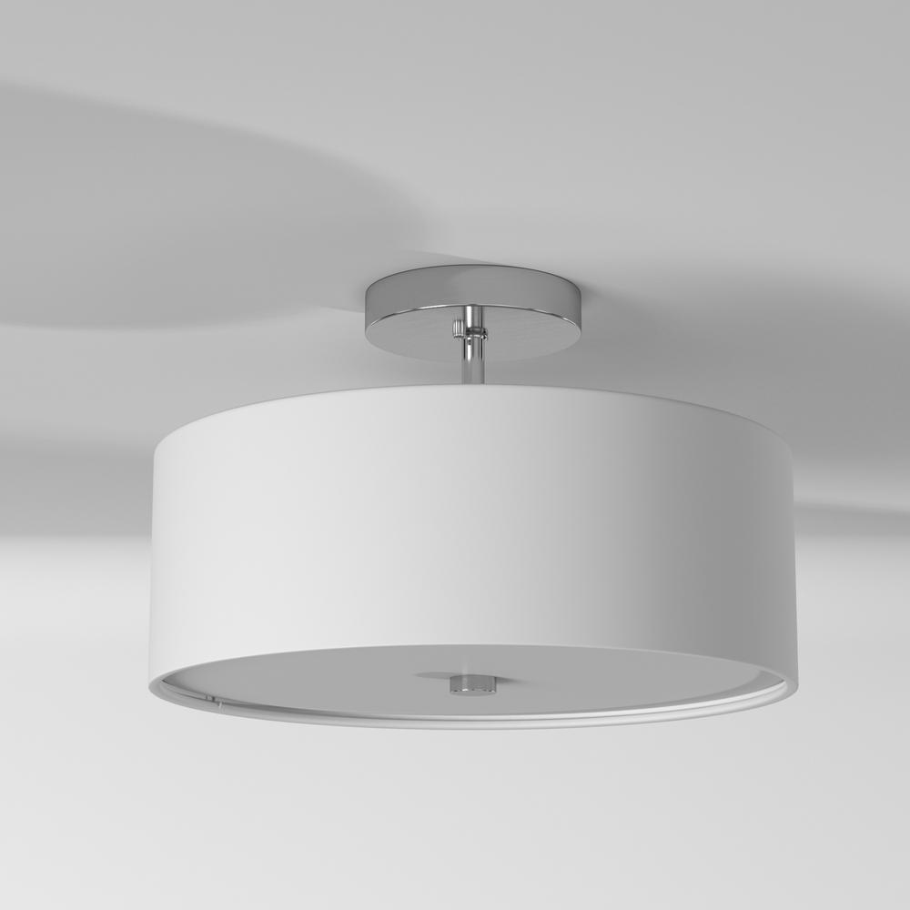 3LT Incandescent Semi-Flush PC, White Shade - Dainolite