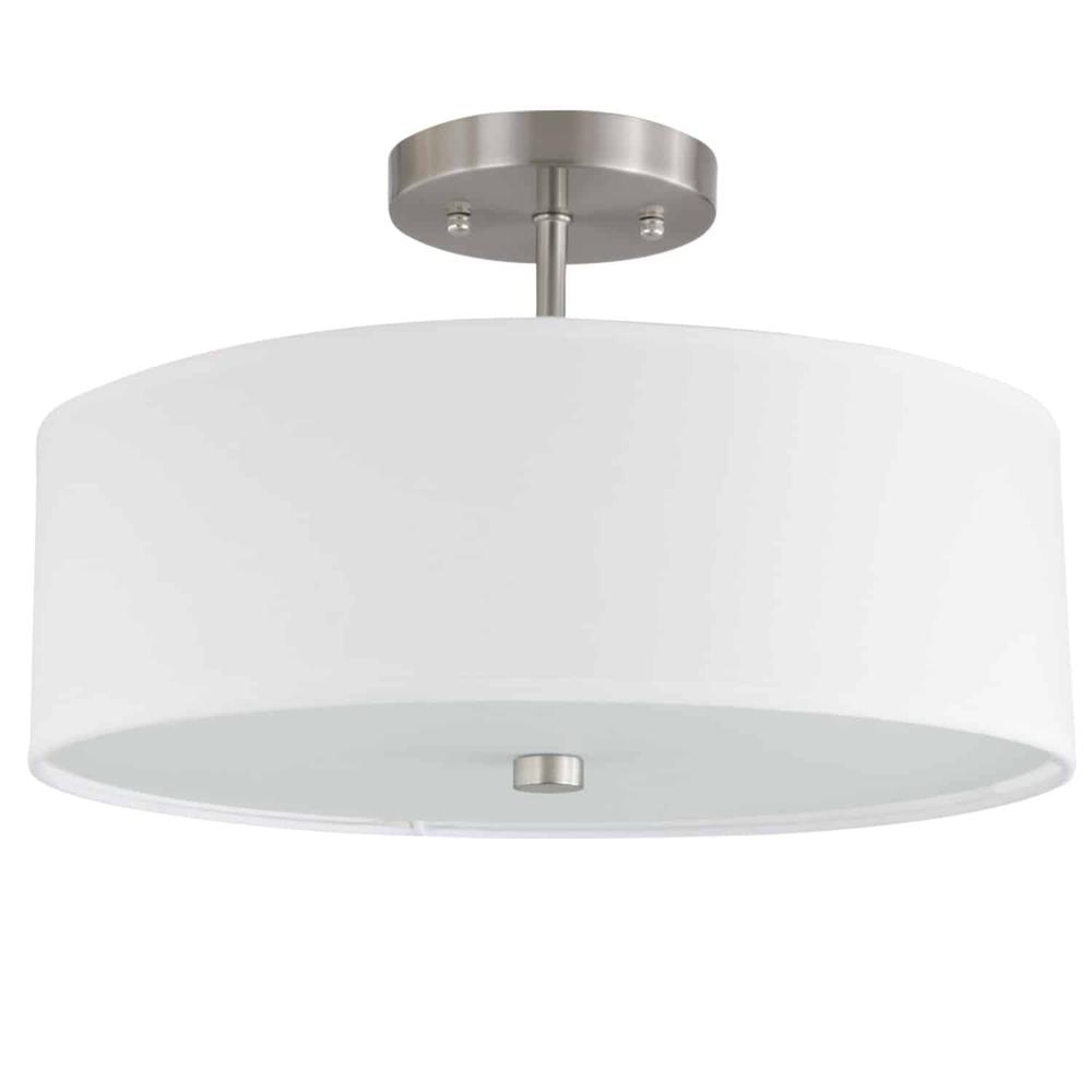 3LT Incandescent Semi-Flush SC, White Shade - Dainolite