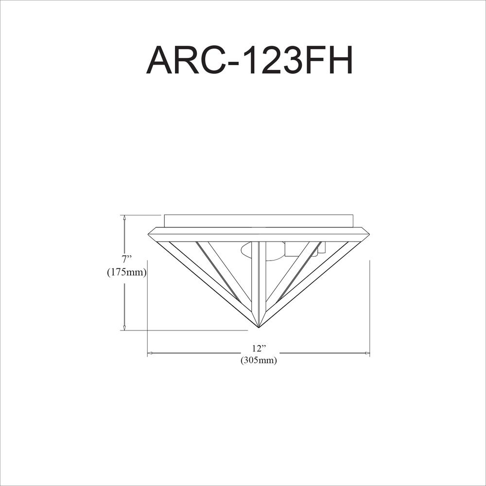 3LT Flush-Mount,BLK/AB - Dainolite