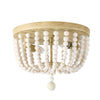 2 Light Vintage White Beaded Flush Mount - Dainolite