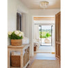 2 Light Vintage White Beaded Flush Mount - Dainolite