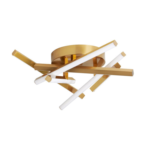 34W Flush Mount Aged Brass with White Silicone Diffuser - Dainolite