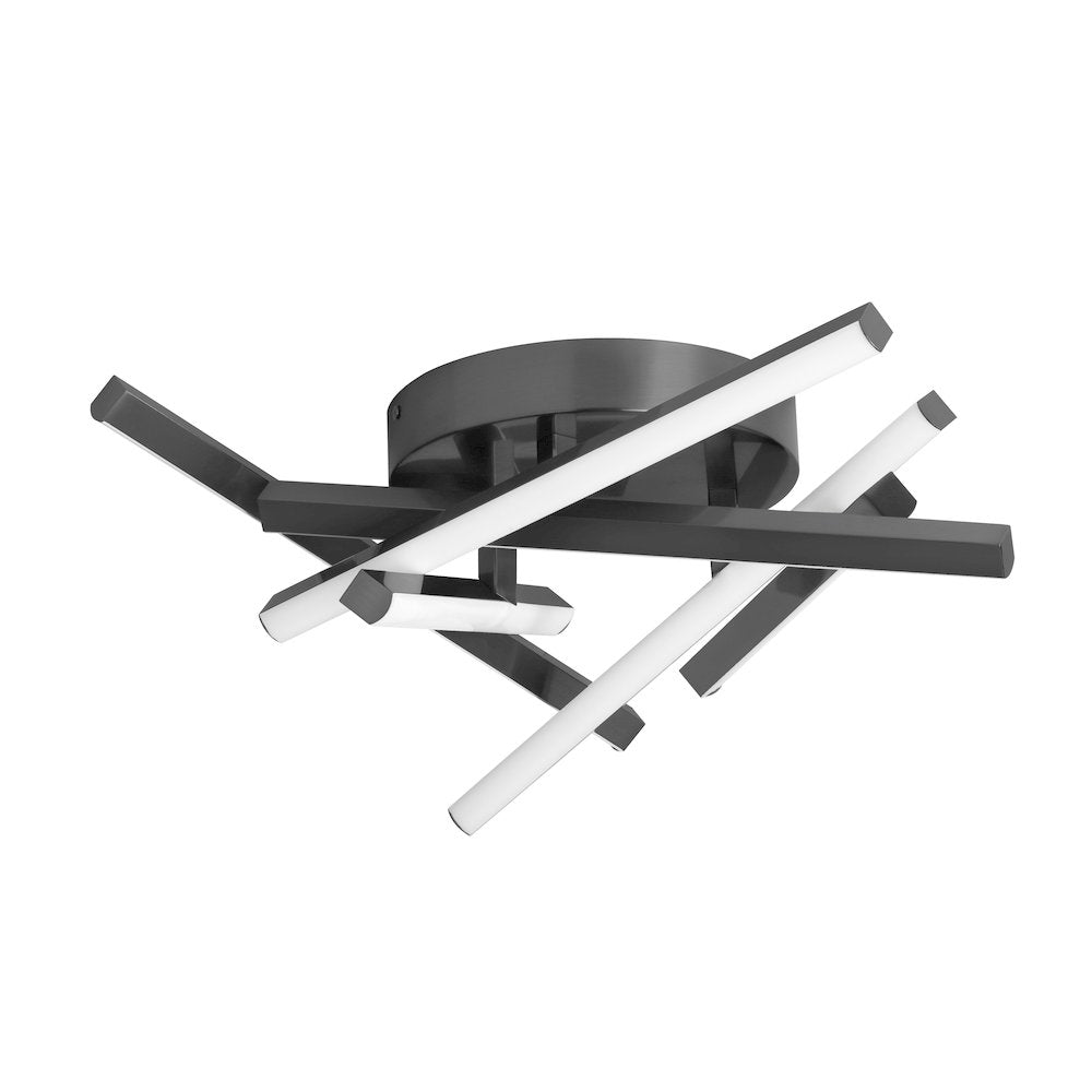 34W Flush Mount Matte Black with White Silicone Diffuser - Dainolite