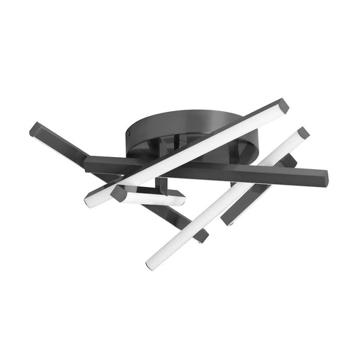 34W Flush Mount Matte Black with White Silicone Diffuser - Dainolite