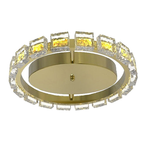 16W Flush Mount Aged Brass with Clear Acrylic - Dainolite