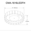 16W Flush Mount Aged Brass with Clear Acrylic - Dainolite