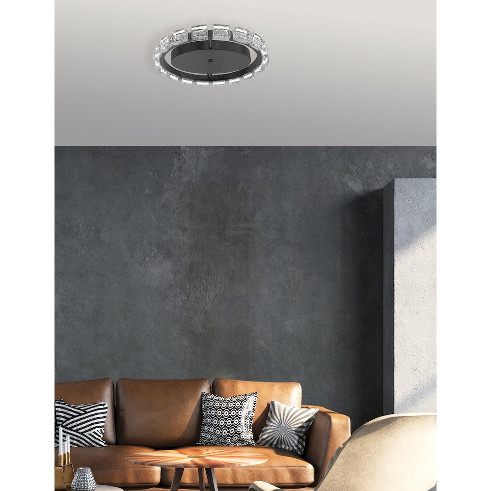 16W Flush Mount Matte Black with Clear Acrylic - Dainolite